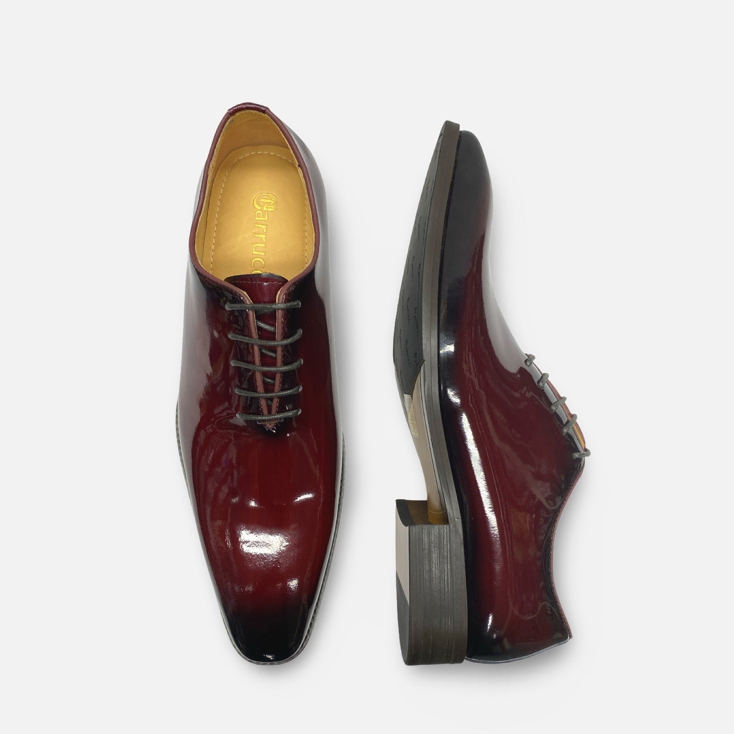 Carrucci Burgundy Patent Leather Shoe for Men