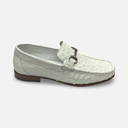 Ostrich Italian Bit Loafer Mens Shoe By Calzoleria Toscana