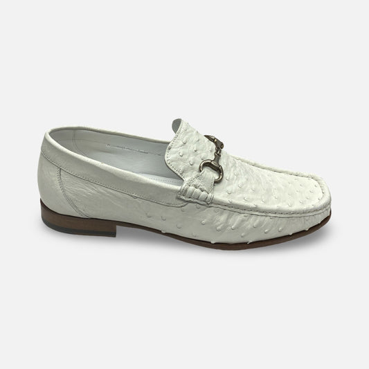 Ostrich Italian Bit Loafer Mens Shoe By Calzoleria Toscana