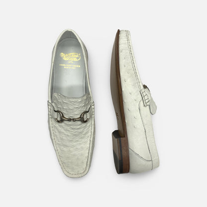 Ostrich Italian Bit Loafer Mens Shoe By Calzoleria Toscana