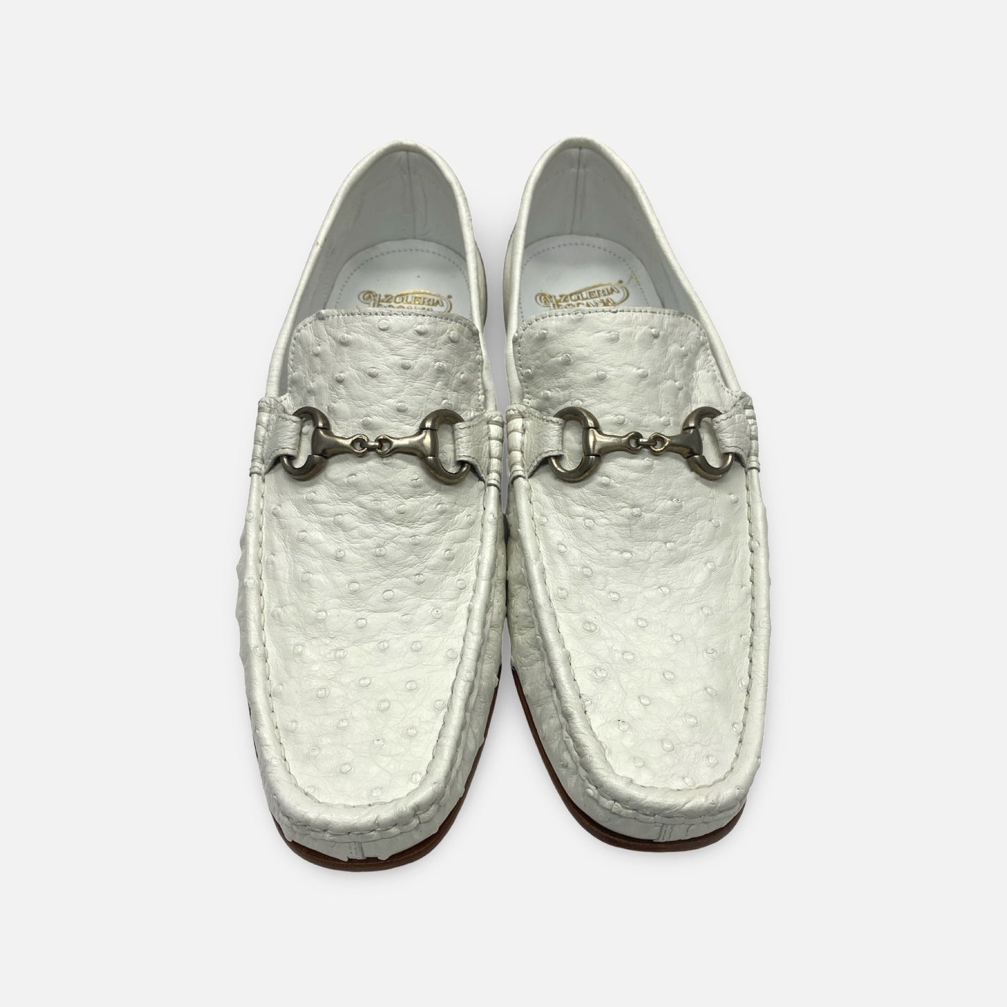 Ostrich Italian Bit Loafer Mens Shoe By Calzoleria Toscana