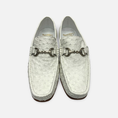 Ostrich Italian Bit Loafer Mens Shoe By Calzoleria Toscana