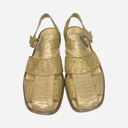 Mauri Mens Ostrich Sandal Taupe | Final Sale | Last Pair size 12