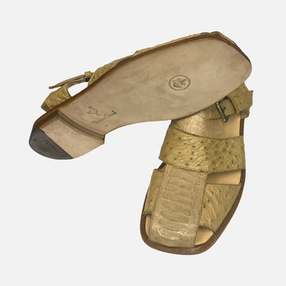 Mauri Mens Ostrich Sandal Taupe | Final Sale | Last Pair size 12