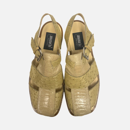 Mauri Mens Ostrich Sandal Taupe | Final Sale | Last Pair size 12