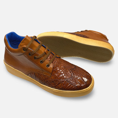 Belvedere Almond Color Alligator Soft Bottom Shoes  Y24
