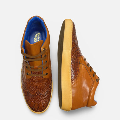 Belvedere Almond Color Alligator Soft Bottom Shoes  Y24
