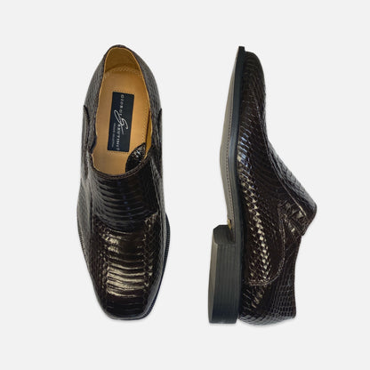Giorgio Brutini Men's Genuine Snakeskin Brown Loafer Felix | Clearance
