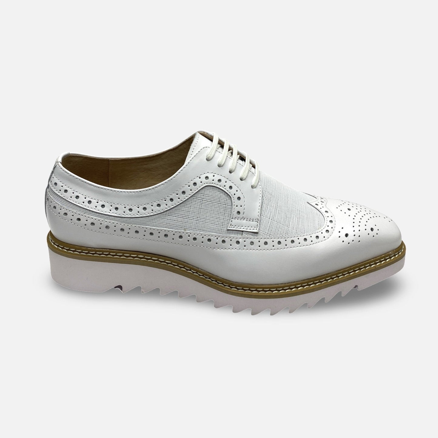 Giovanni Mens Wingtip Two tone White Soft Bottom | Tone | White