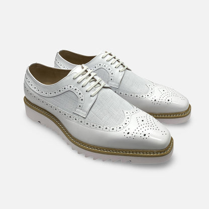 Giovanni Mens Wingtip Two tone White Soft Bottom | Tone | White