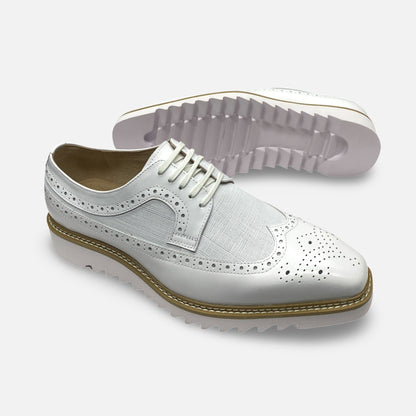 Giovanni Mens Wingtip Two tone White Soft Bottom | Tone | White