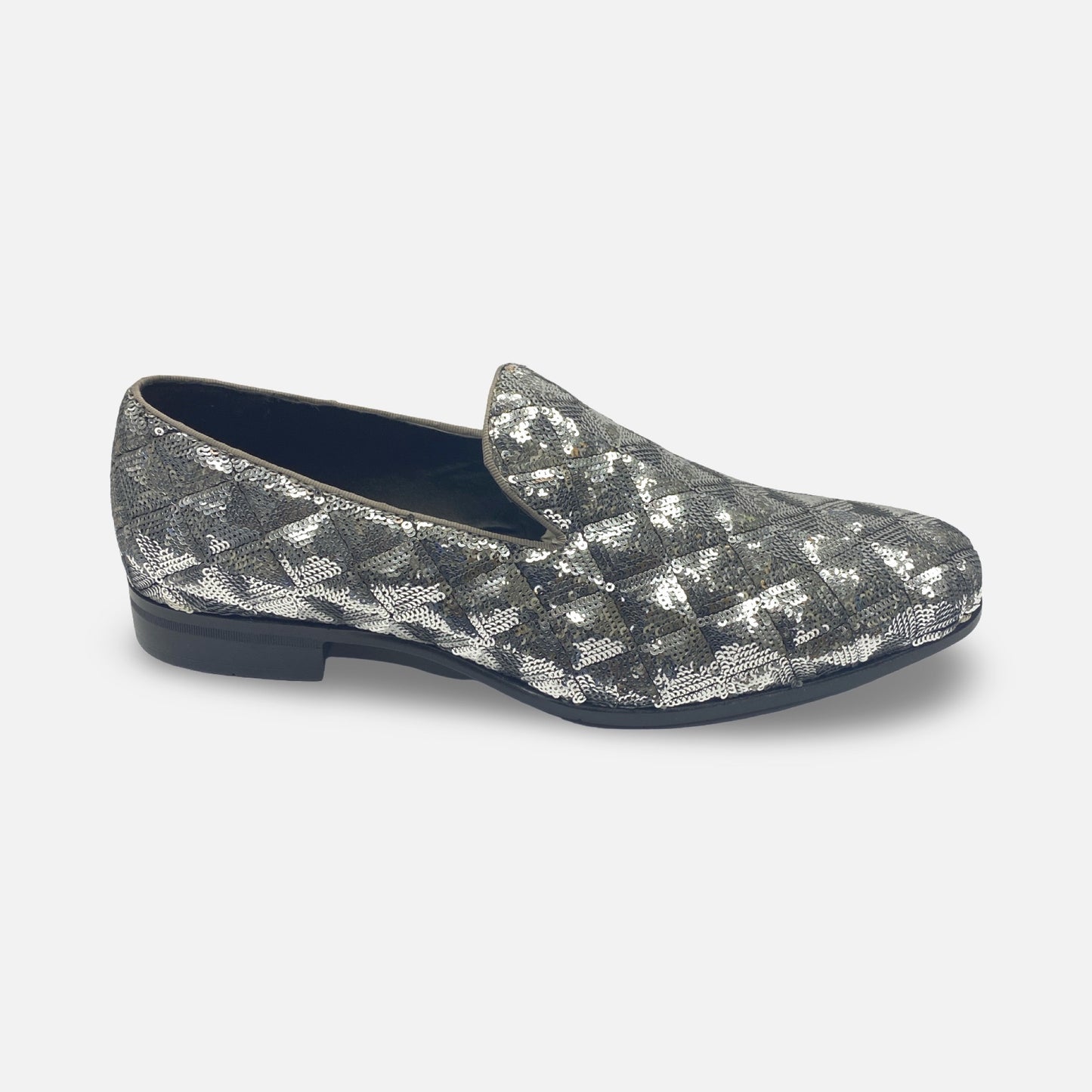 Stacy Adams Sequenced Tux Slip on Loafer Shoes Silver/Ardent | Size 10 M