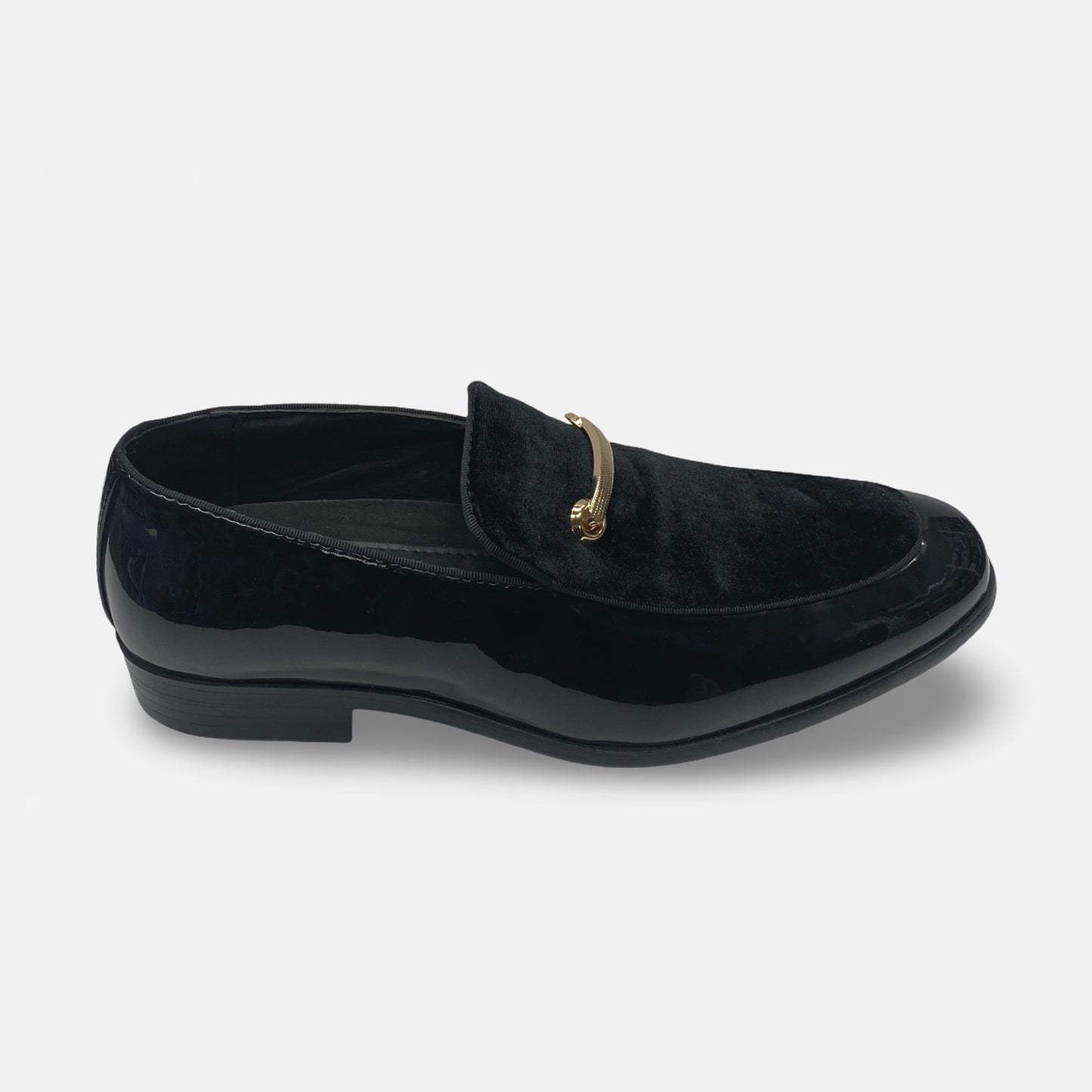 Men's Black Patent Tux Slip on Loafer Shoes | Andrew-000