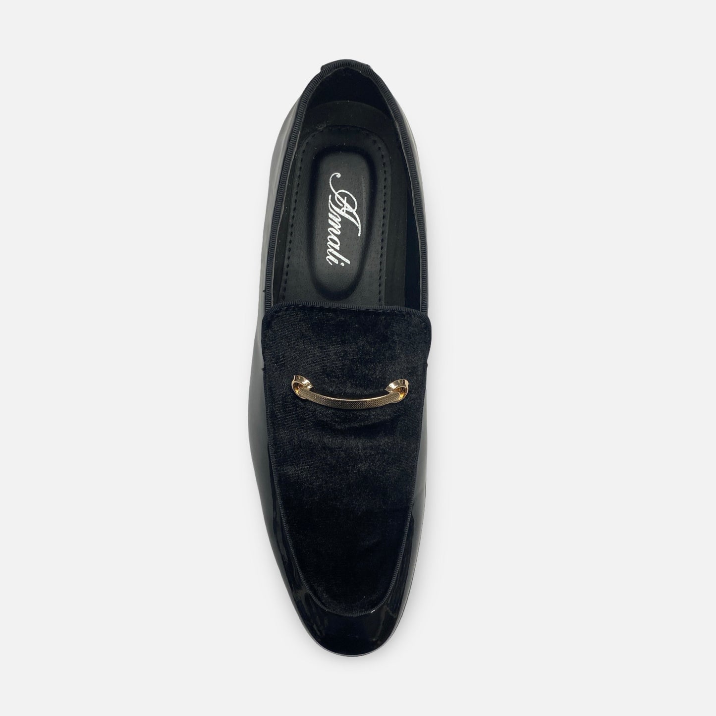 Men's Black Patent Tux Slip on Loafer Shoes | Andrew-000