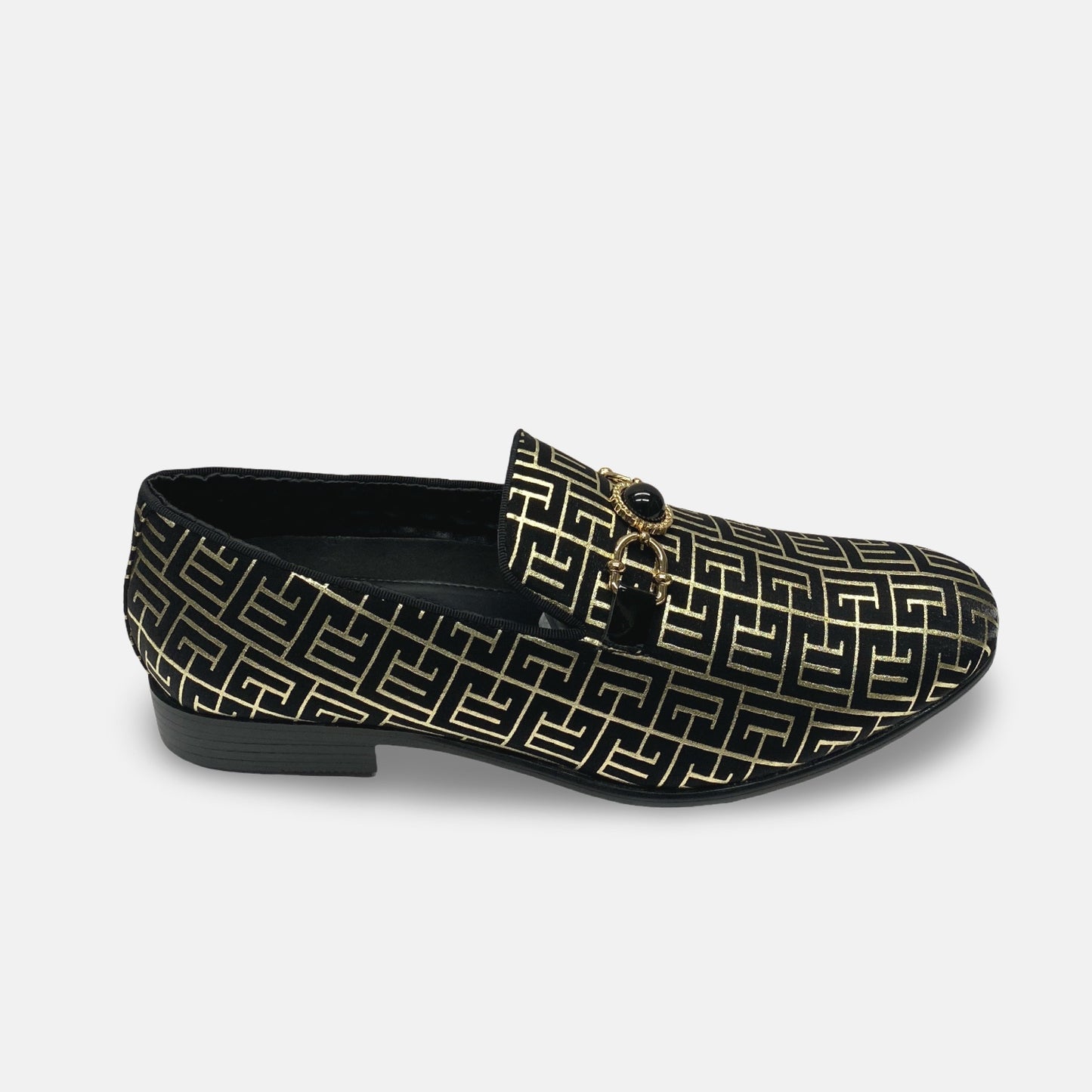 Men's Black Tux Slip on Loafer Shoes | Kazimar-000