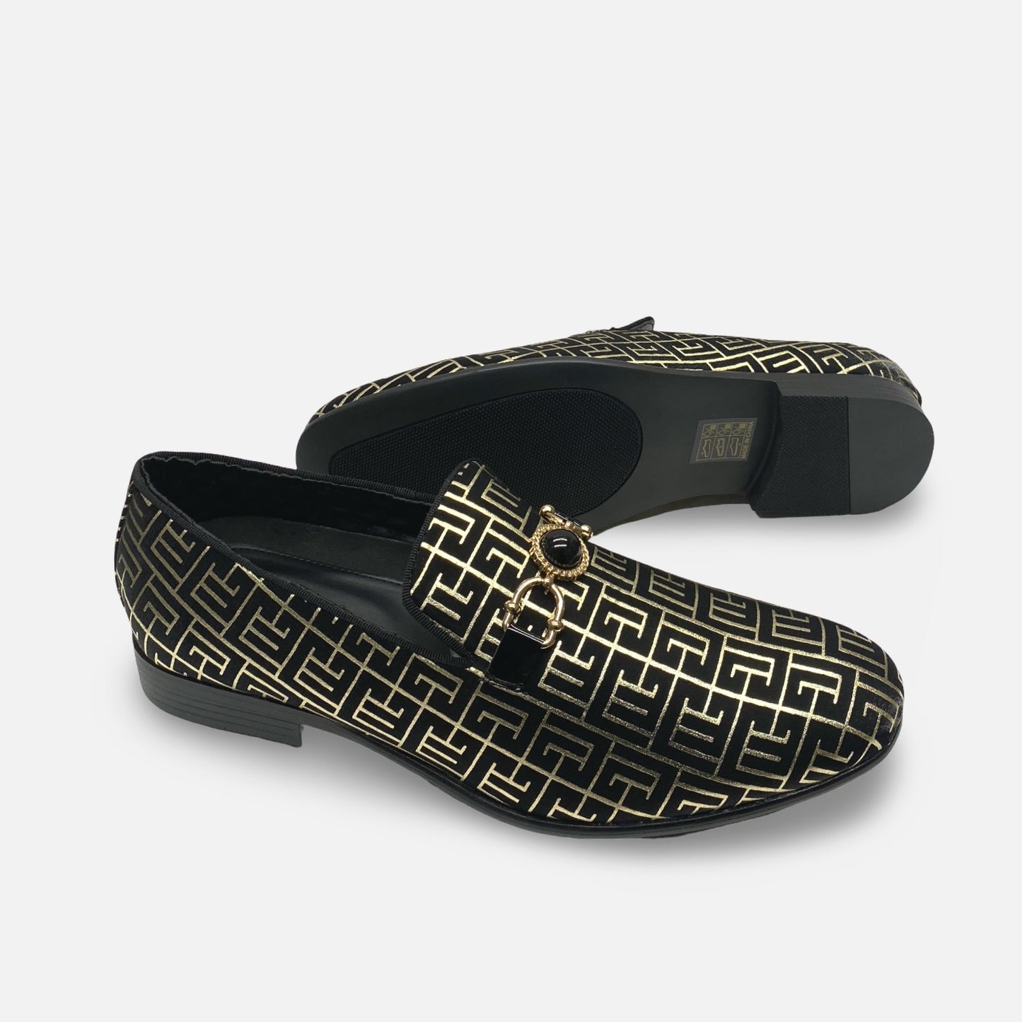 Men's Black Tux Slip on Loafer Shoes | Kazimar-000