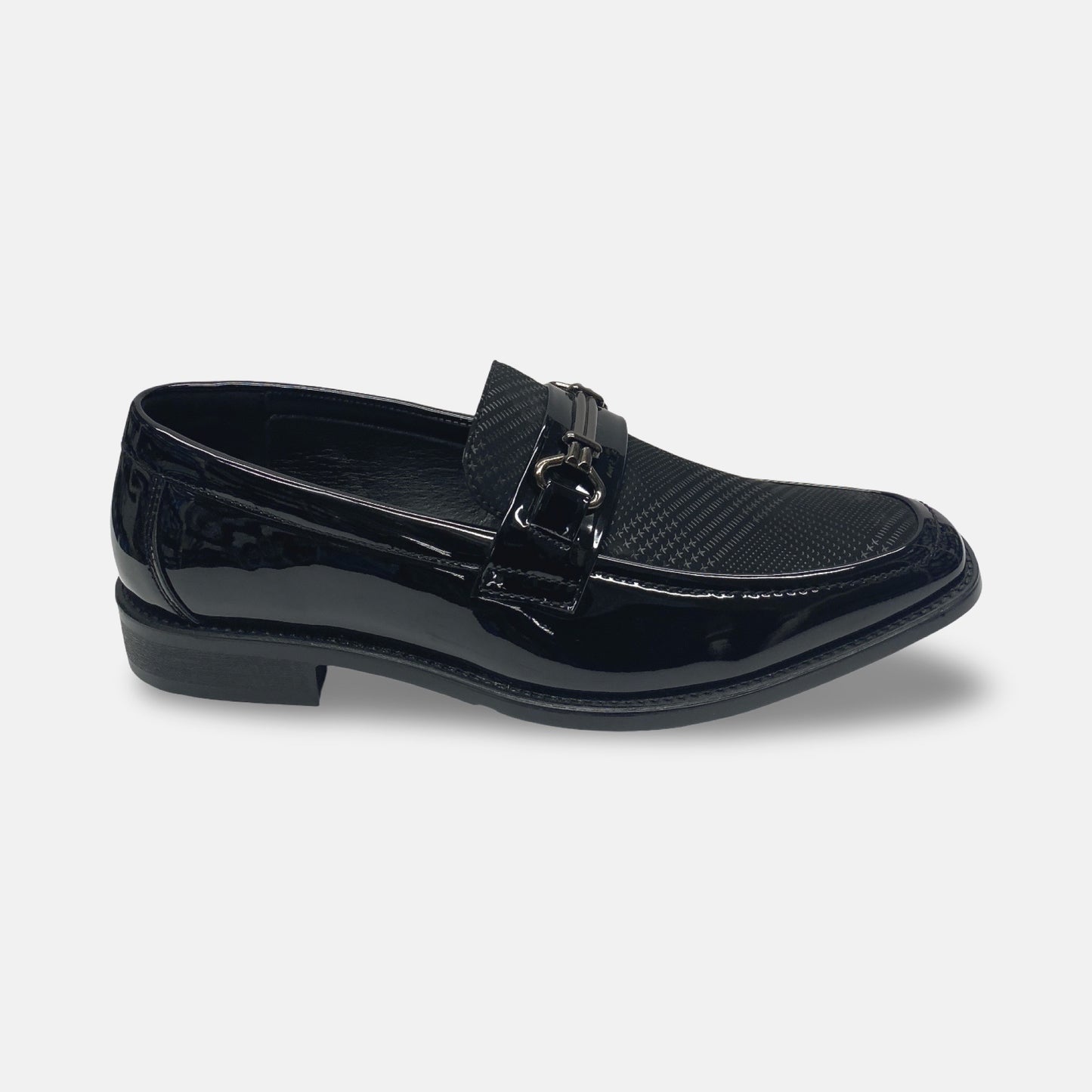 Mens Black patent Slip on Loafer Tux shoes