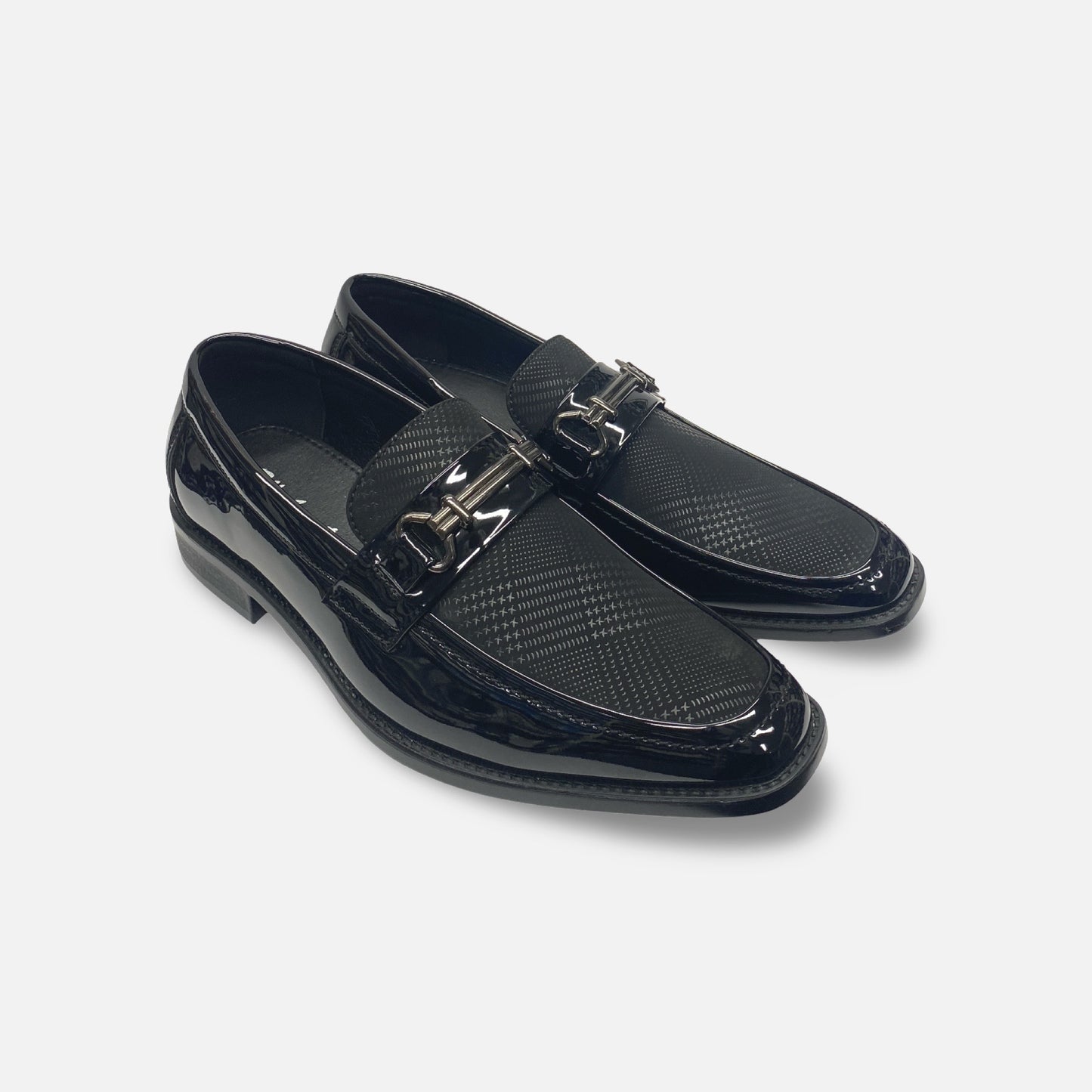 Mens Black patent Slip on Loafer Tux shoes