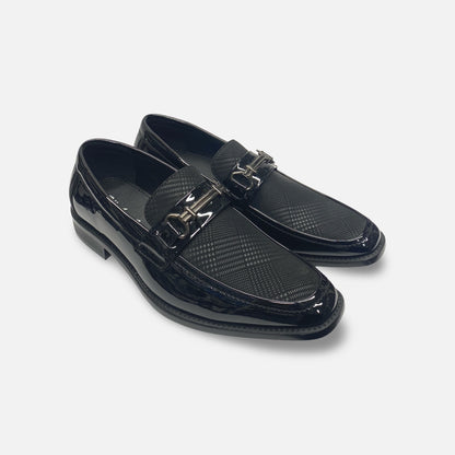 Mens Black patent Slip on Loafer Tux shoes
