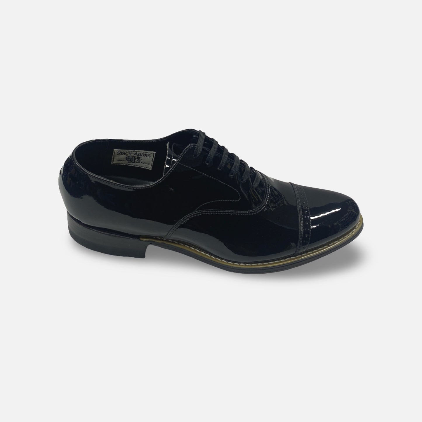 Stacy Adams Black Cap Toe Formal Patent Dress Shoes Concorde