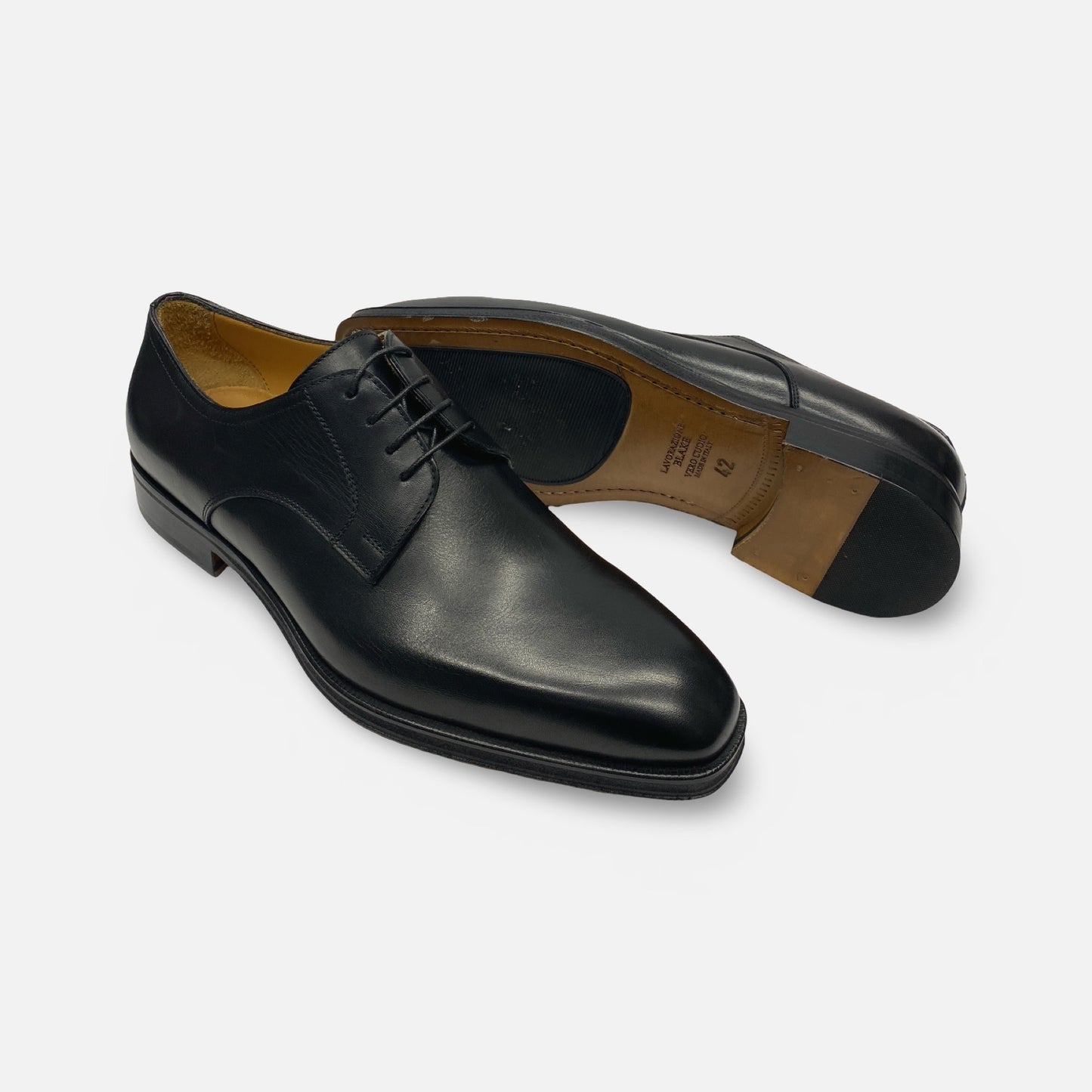 Jose Real Black Plain Toe Italian Dress Shoe for Men U514