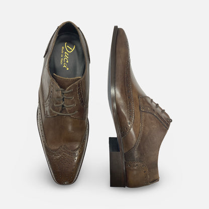 Duca Brown Italian Wingtip Ox Chocolate Brown Mens Shoe | 1508