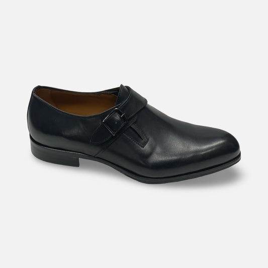 Jose Real Black Single Monk Shoe | T667