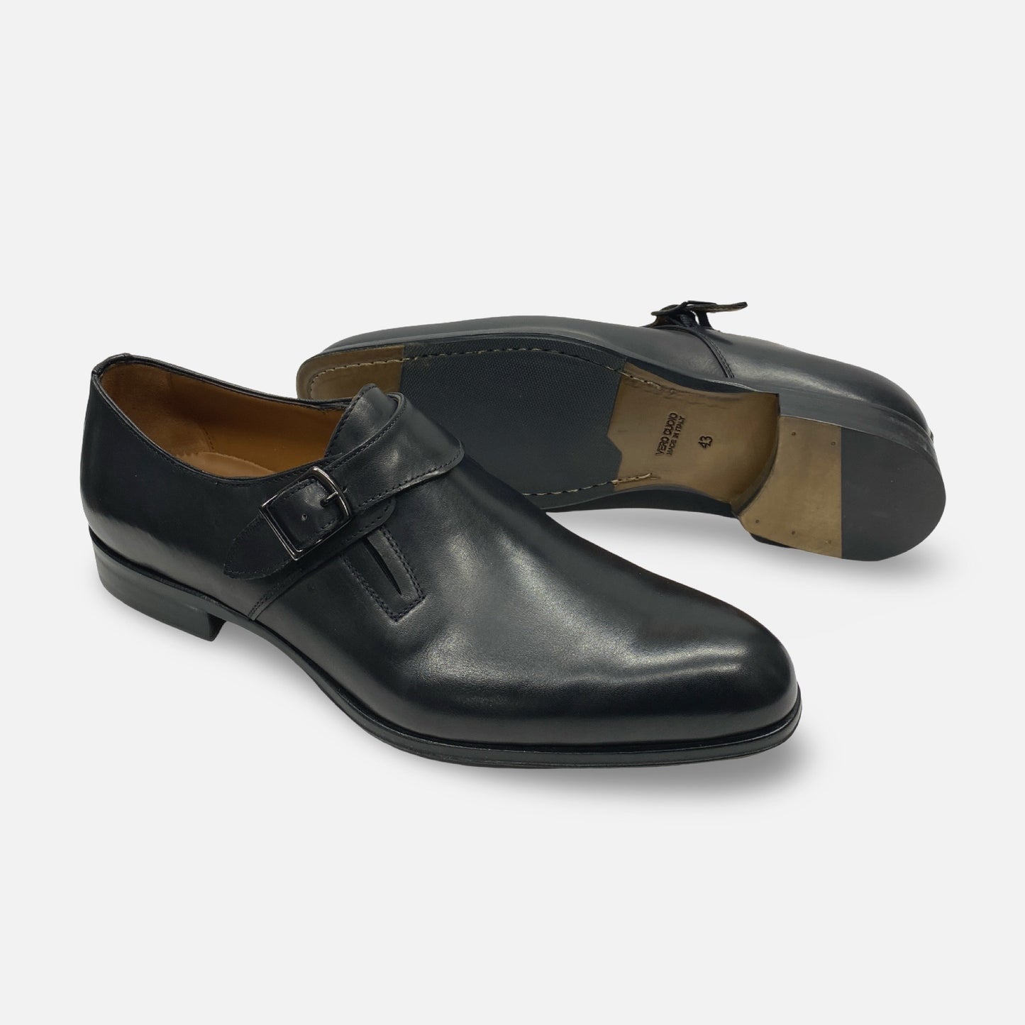 Jose Real Black Single Monk Shoe | T667