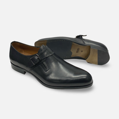 Jose Real Black Single Monk Shoe | T667