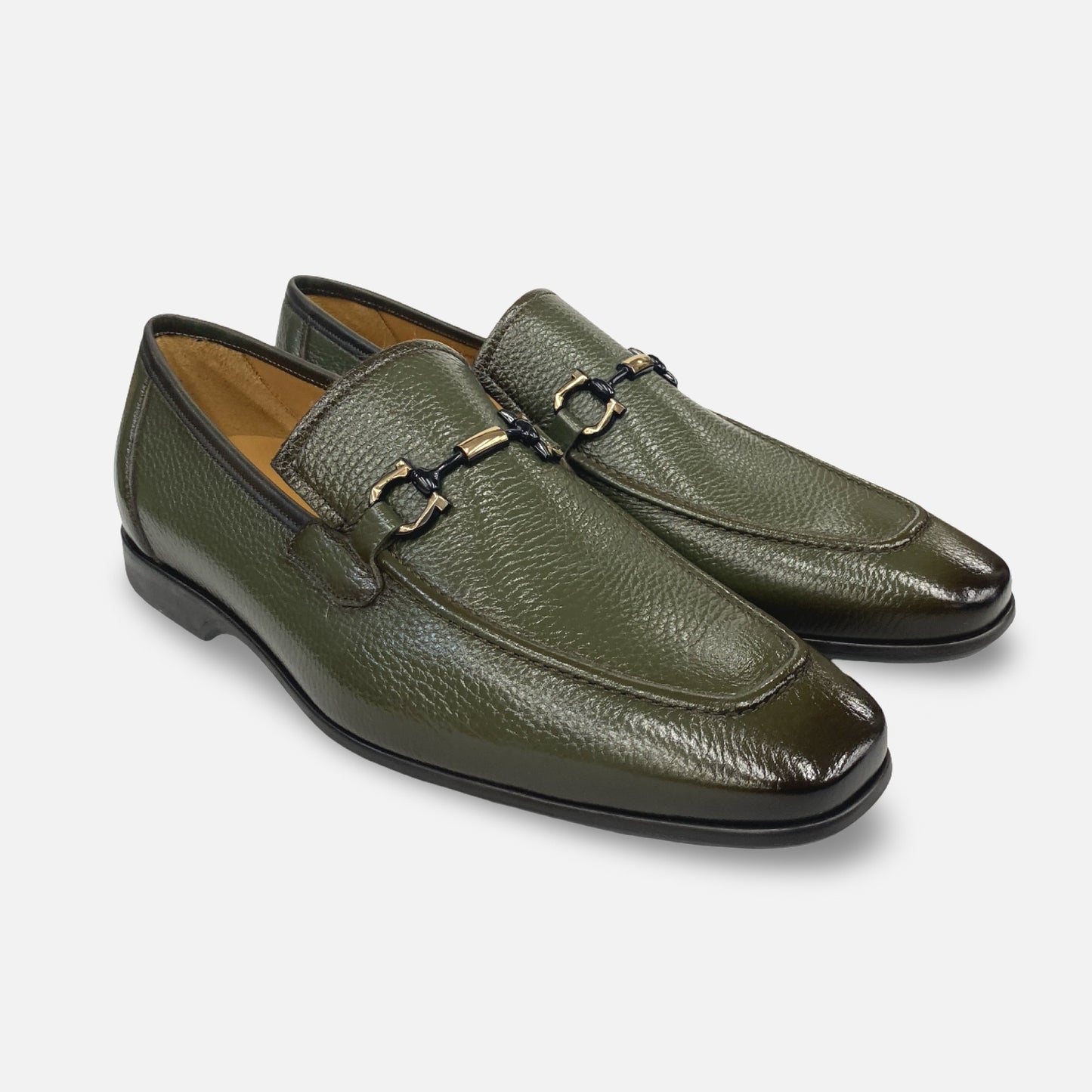 Mezlan Olive Deerskin Bit loafer | Marinelli