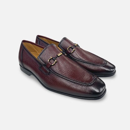 Mezlan Burgundy Deerskin Bit loafer | Marinelli