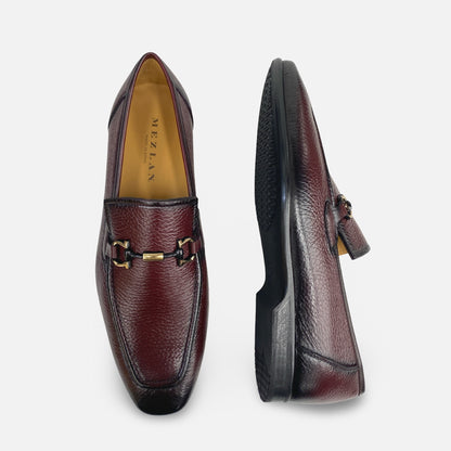 Mezlan Burgundy Deerskin Bit loafer | Marinelli
