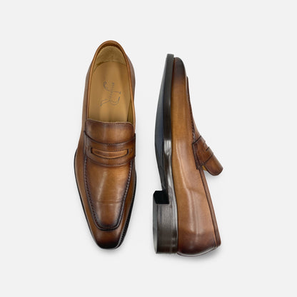 Jose Real Tan Italian Penny loafer