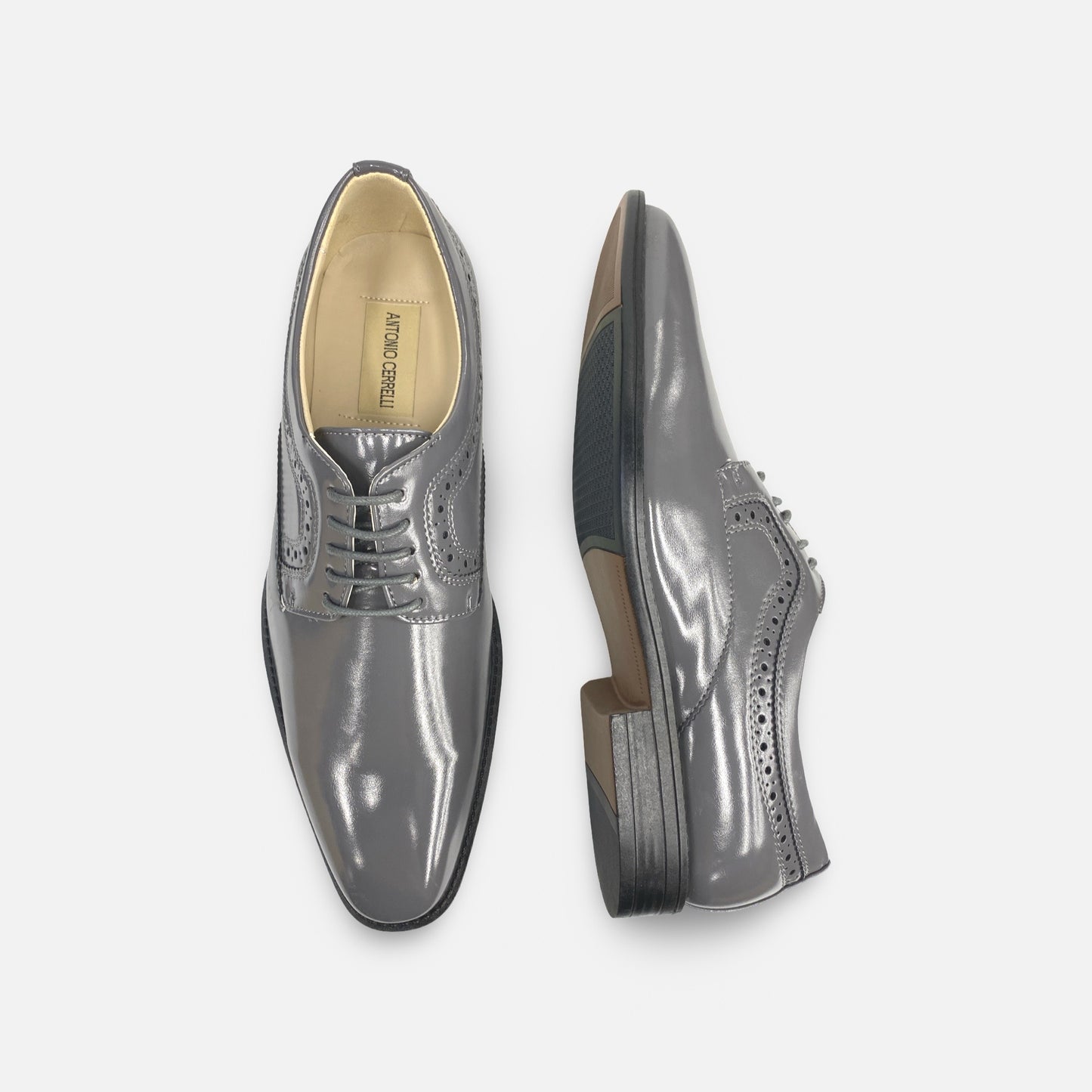 Antonio Cerrelli Grey Plain Toe Shoe | 6851