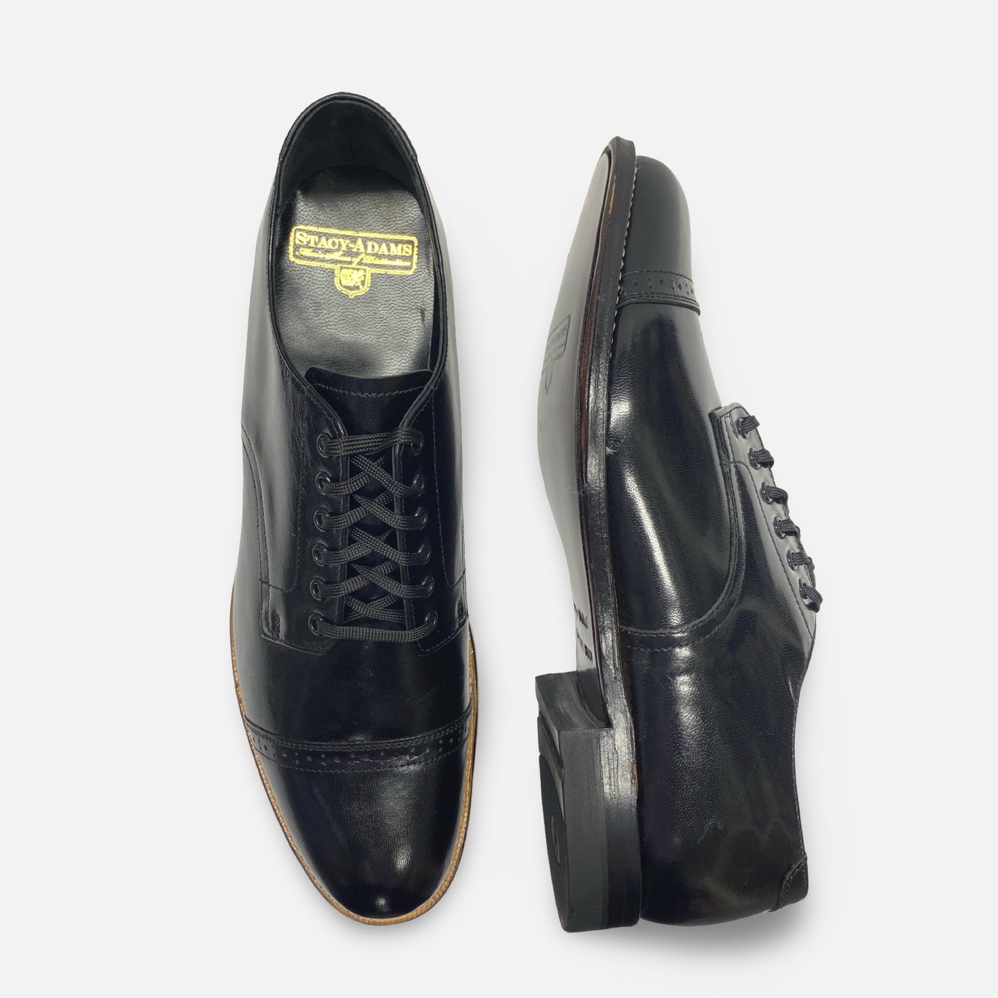 Stacy Adams Black Madison Classic Cap Toe Dress Shoes