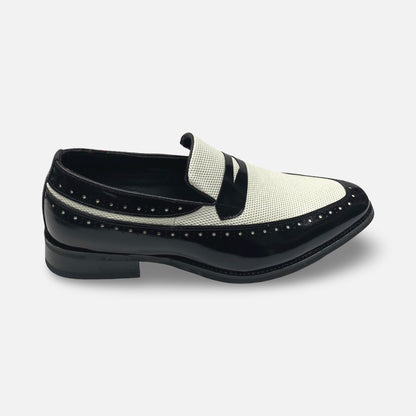 Giorgio Venturi Two Tone Black White Loafers | 6986