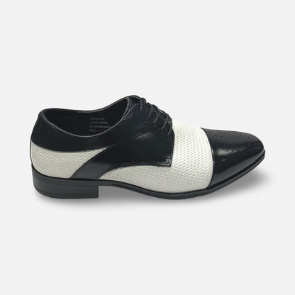 Giorgio Venturi Two Tone Black White Cap Toe Dress Shoes | 6880