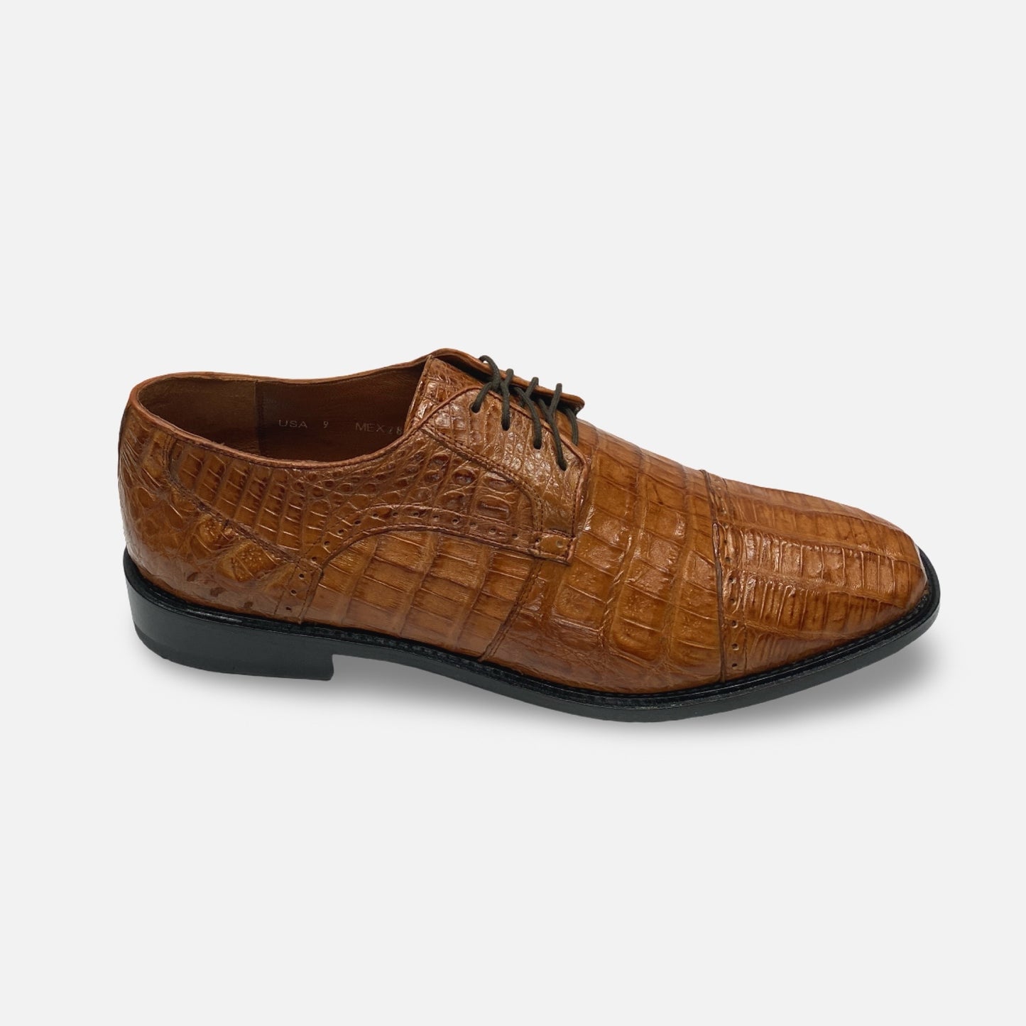 Los Altos Cognac Caiman Belly Cap Toe Dress Shoes | ZV098203