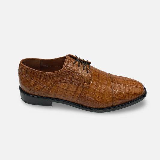 Los Altos Cognac Caiman Belly Cap Toe Dress Shoes | ZV098203