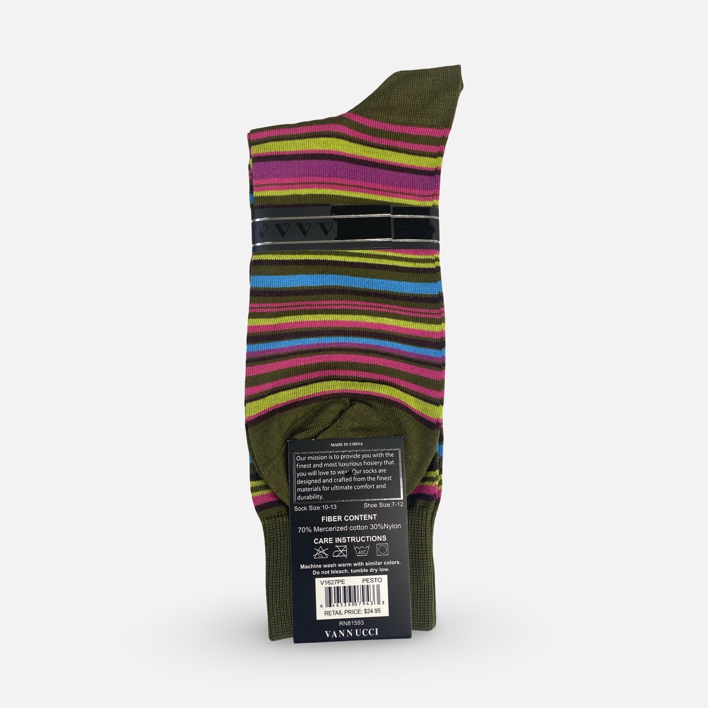 Vannucci Pesto Horizontal striped socks V1627PE
