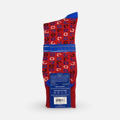 Mens Fashion Socks by Vanucci V1572R RED