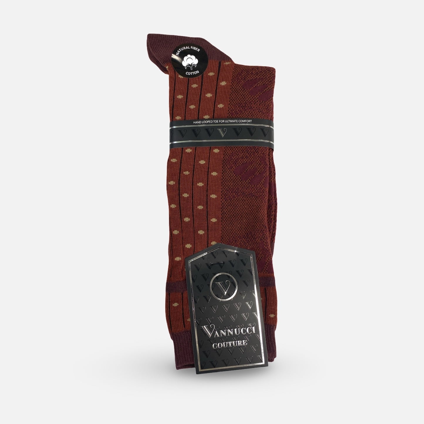 Mens Fashion Socks by Vanucci V1625LBU LT Burgundy