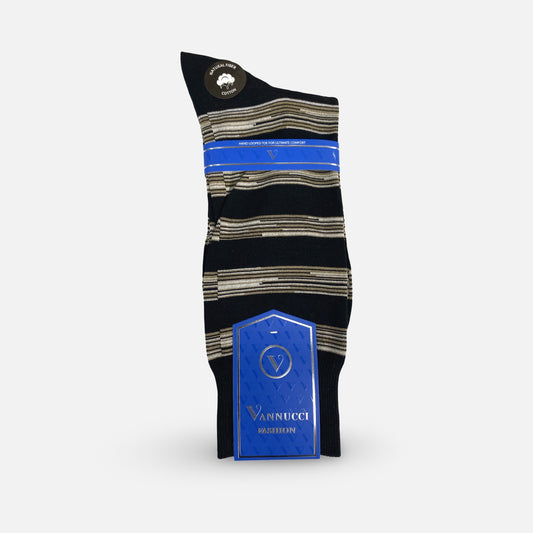 Mens Vannucci  Black Fashions Socks Black/KHA V1560BK