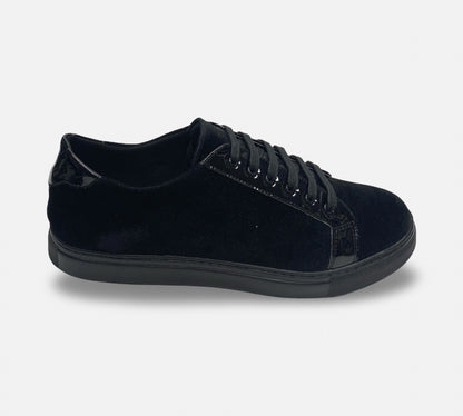 Belvedere Black Velvet Soft Bottom Shoes "Ted"