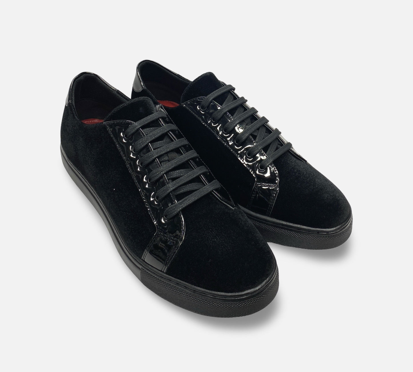 Belvedere Black Velvet Soft Bottom Shoes "Ted"
