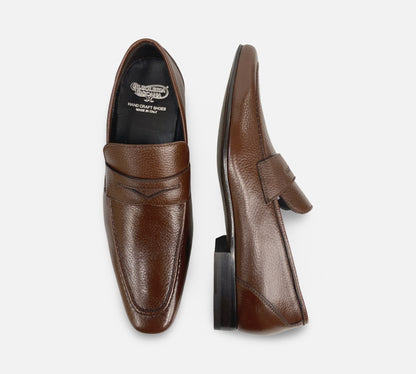 Calzoeria Toscana Italian Brick Deerskin Penny Loafer - 6903 Insernia
