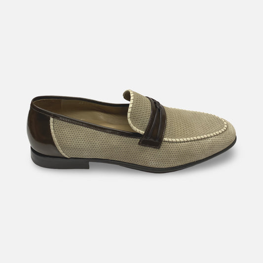 Corrente 3417HS Men's Perforated Suggero Suede Loafers