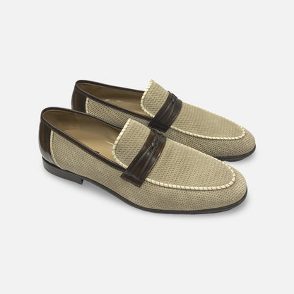 Corrente 3417HS Men's Perforated Suggero Suede Loafers