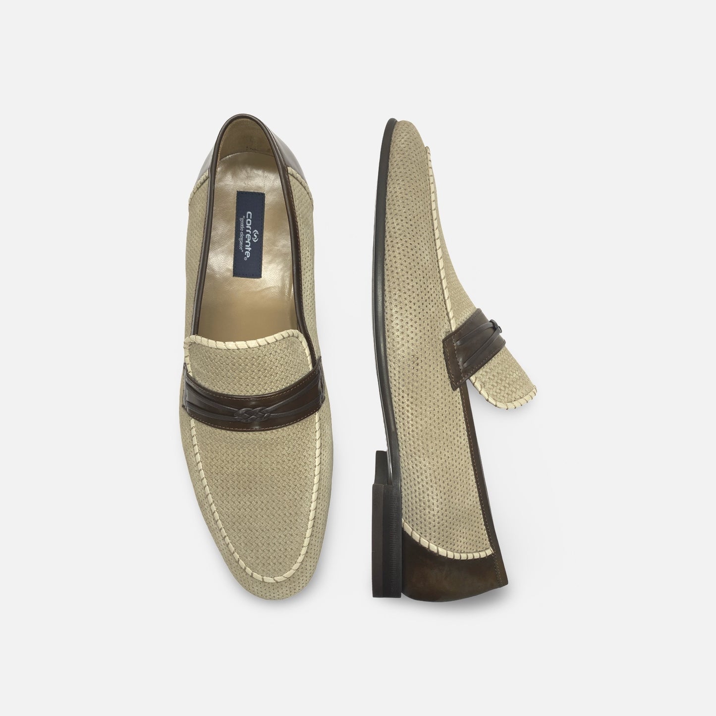 Corrente 3417HS Men's Perforated Suggero Suede Loafers