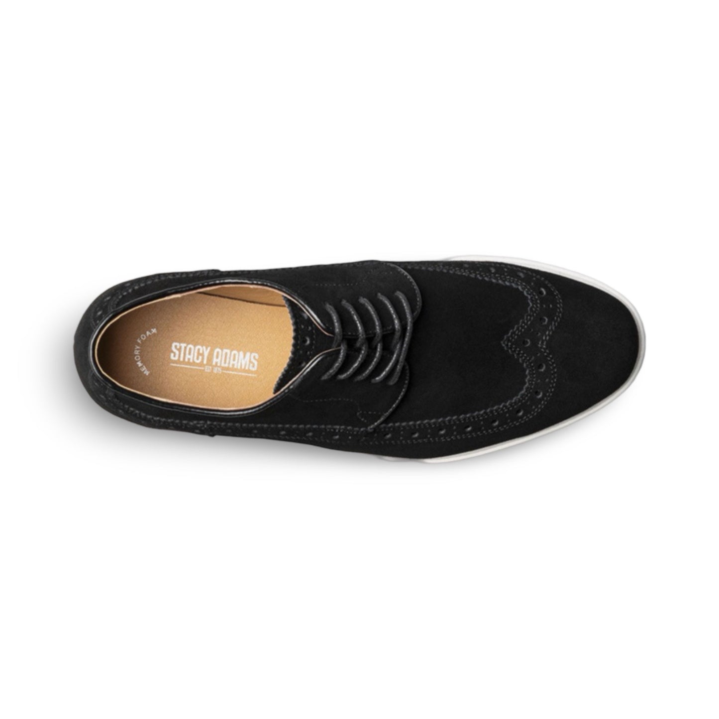 Stacy Adams Trudell Black Stacy Adams Trudell Wingtip Lace-Up Suede Shoe